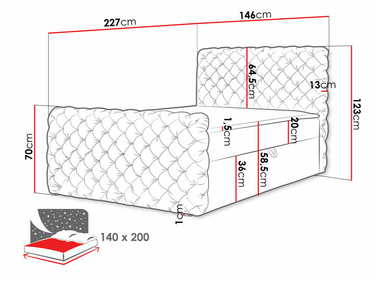 Pat boxspring Lac I (Velluto 8)