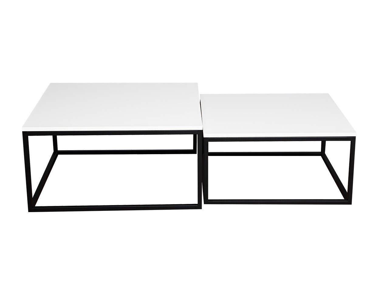 Set de măsuțe de cafea Oswego 101 (Alb + Negru)