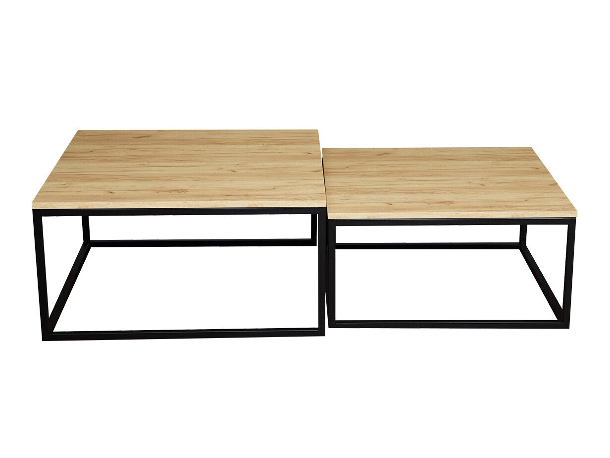 Set de măsuțe de cafea Oswego 101 (Craft stejar + Negru)
