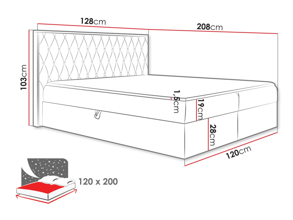 Pat boxspring Navis II (Faro 14)
