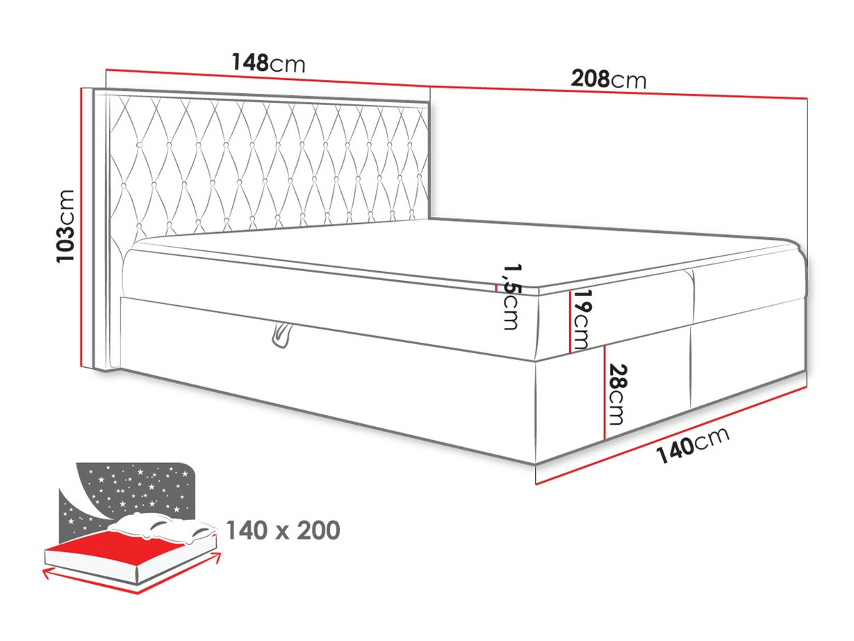 Pat boxspring Navis II (Faro 20)