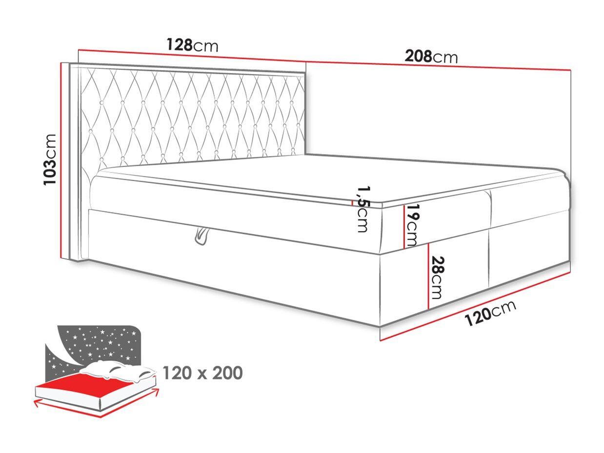 Pat boxspring Navis II (Faro 5)