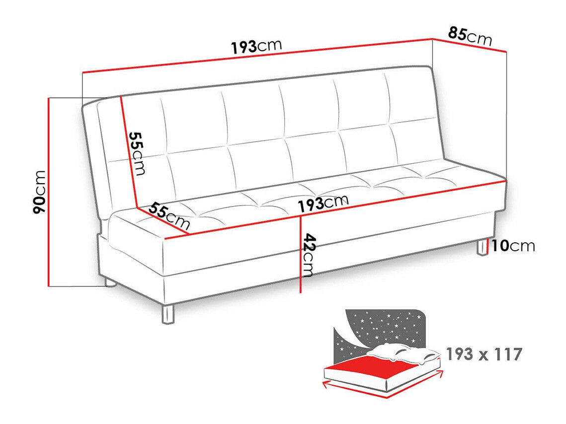 Canapea extensibilă Columbus 107 (Kronos 34)