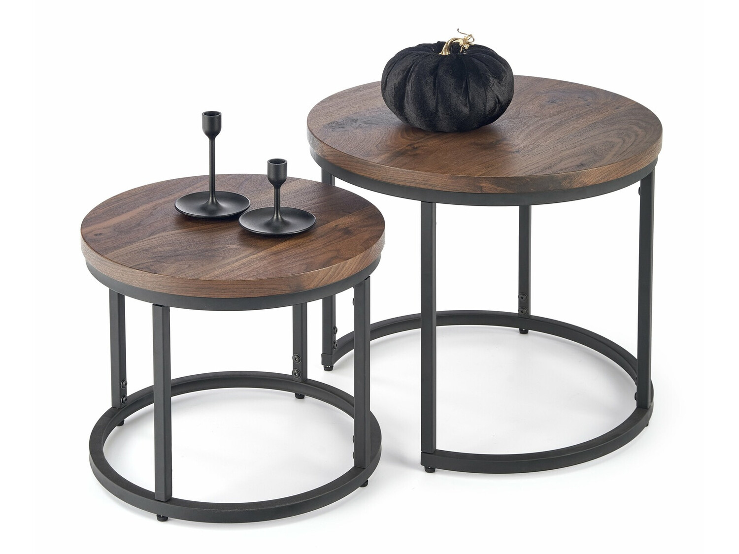 Set de măsuțe de cafea Houston 951 (Nuca + Negru)