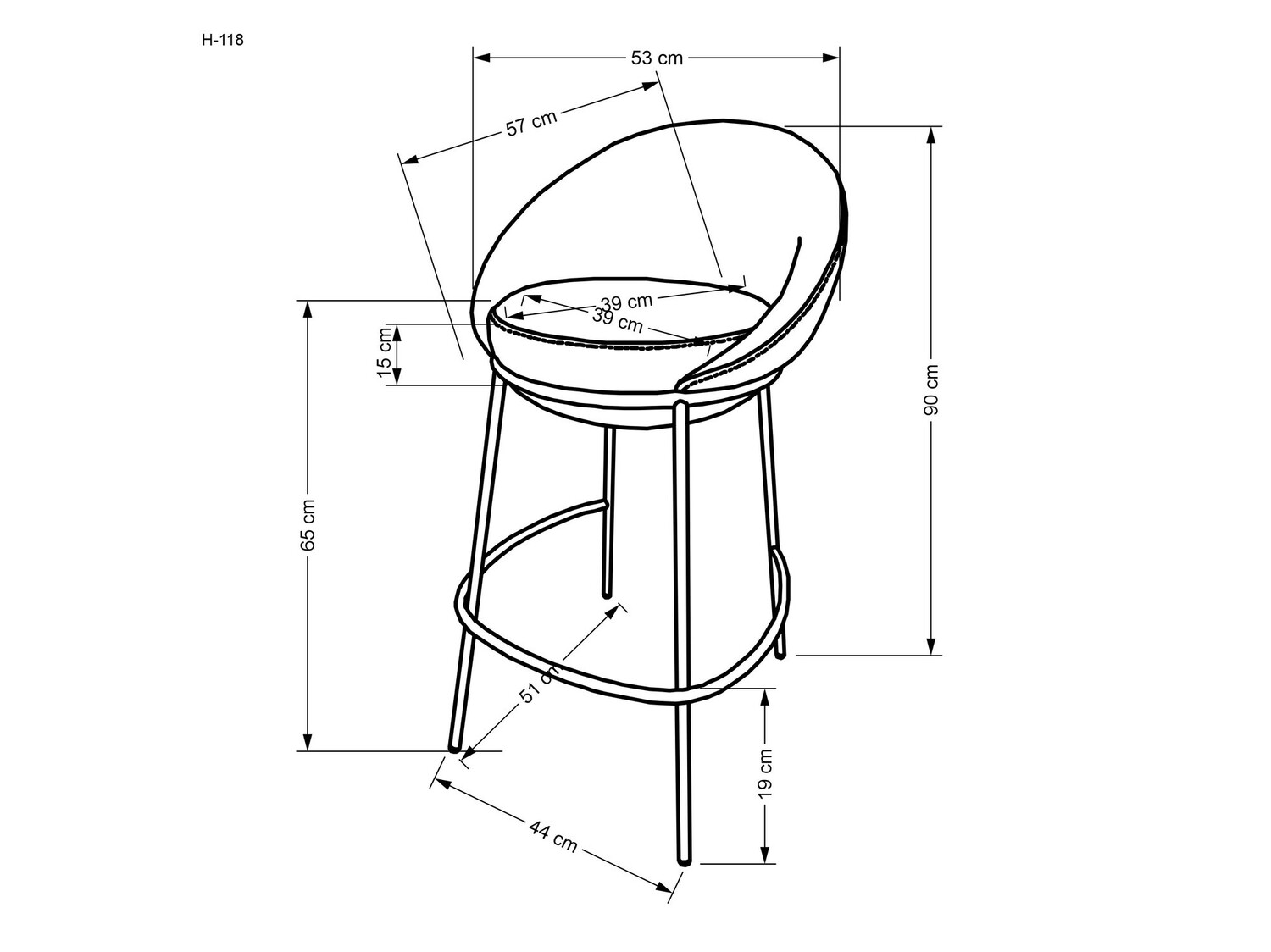 Scaun de bar Houston 1515 (Bej)
