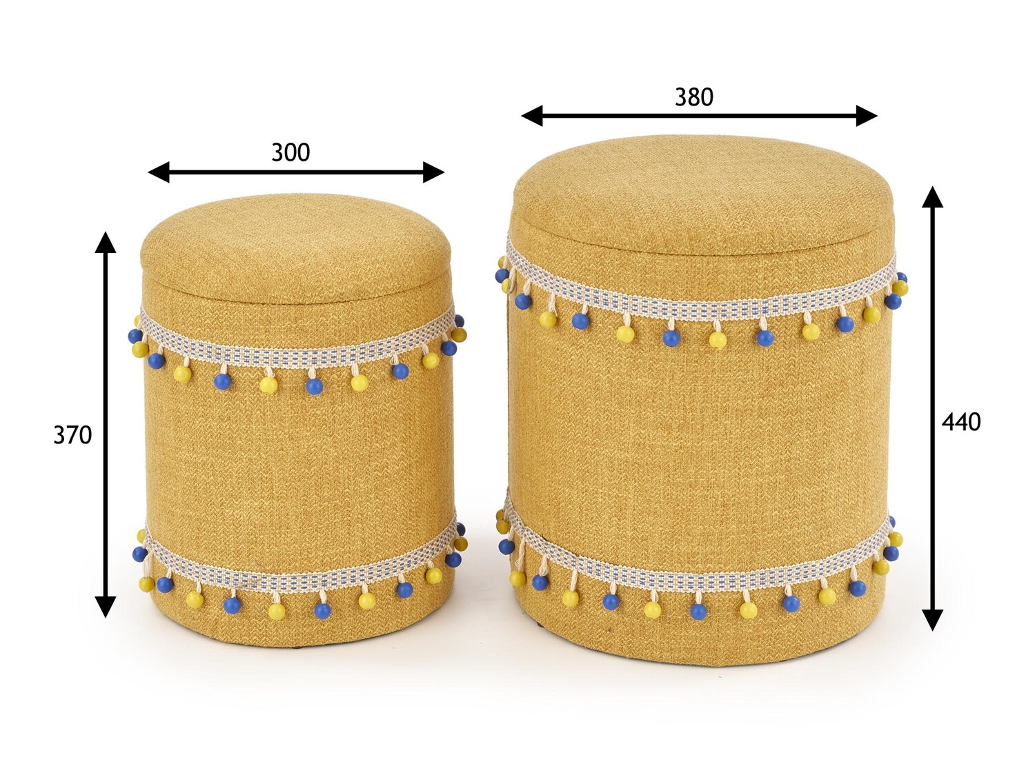 Set de tabureți tapițați Houston 1155 (Galben)