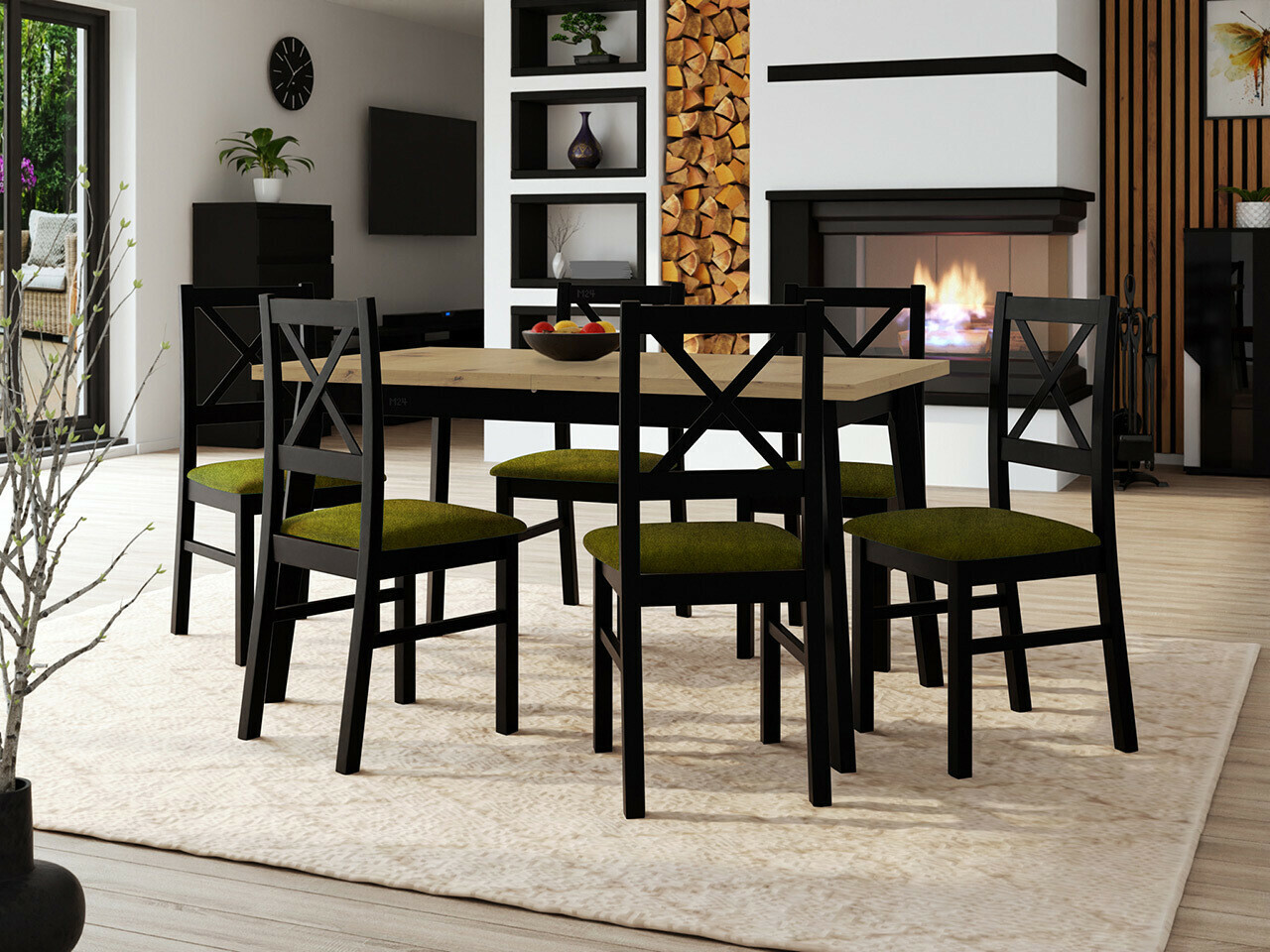 Set de mese Victorville 316 (Negru)