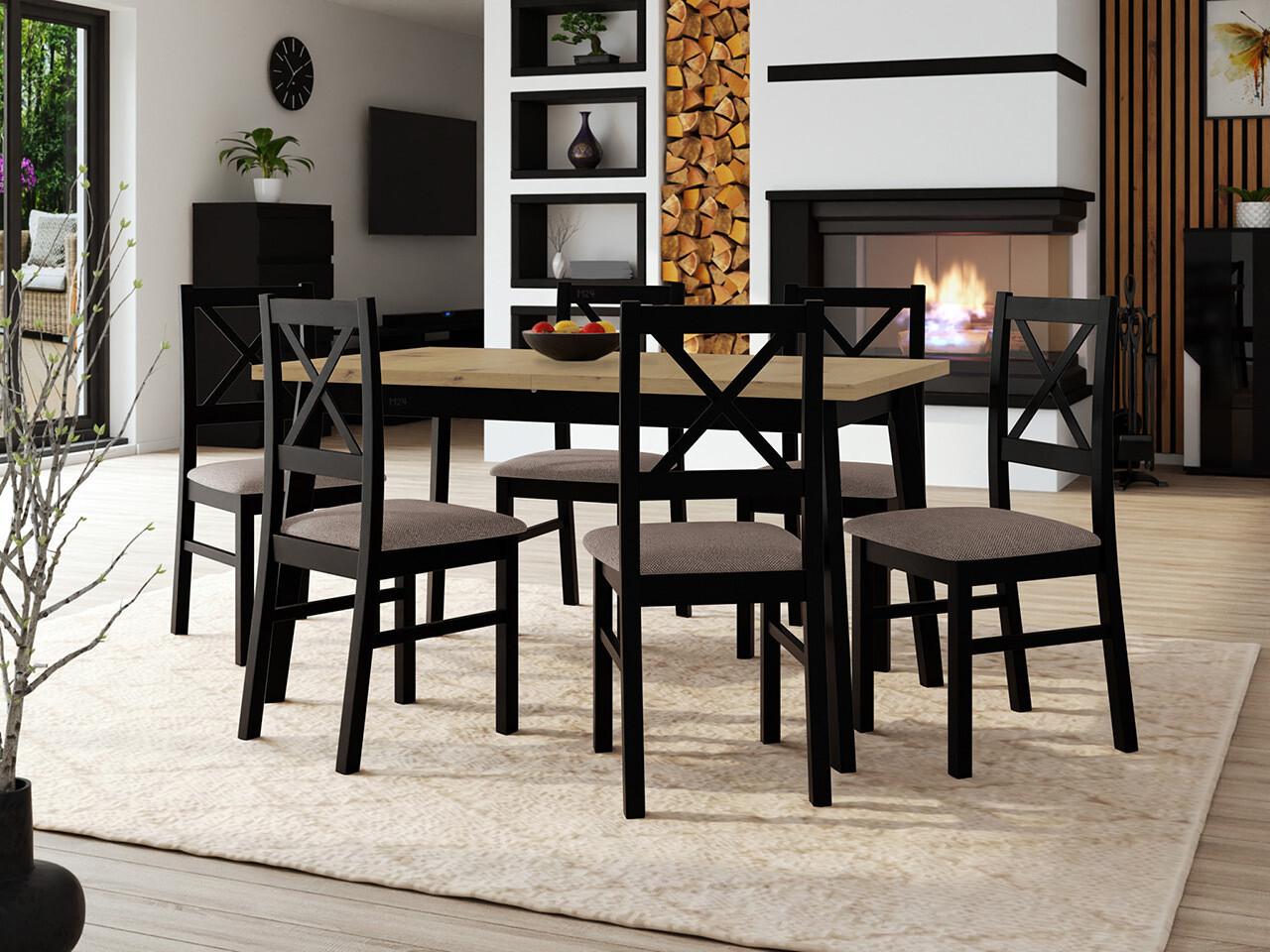 Set de mese Victorville 316 (Negru)