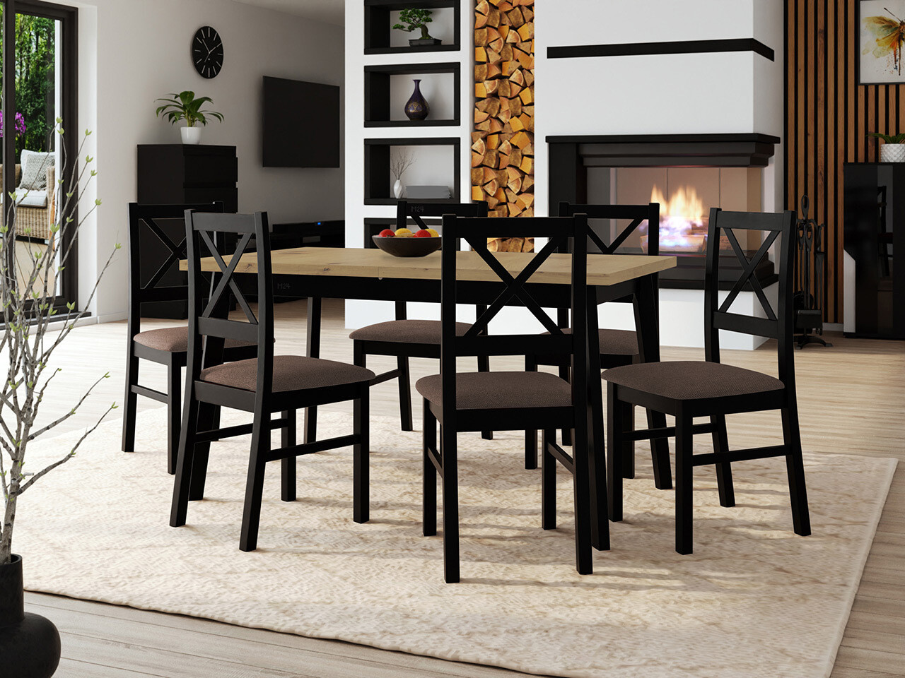 Set de mese Victorville 316 (Negru)
