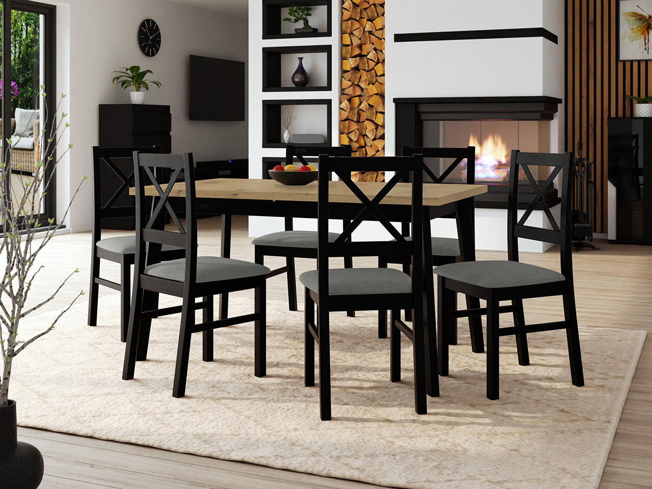 Set de mese Victorville 316 (Negru)