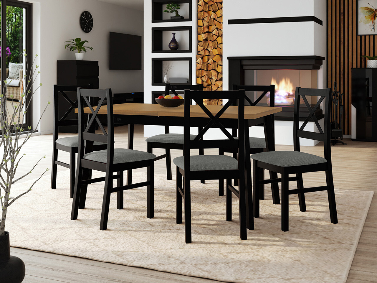 Set de mese Victorville 317 (Negru)
