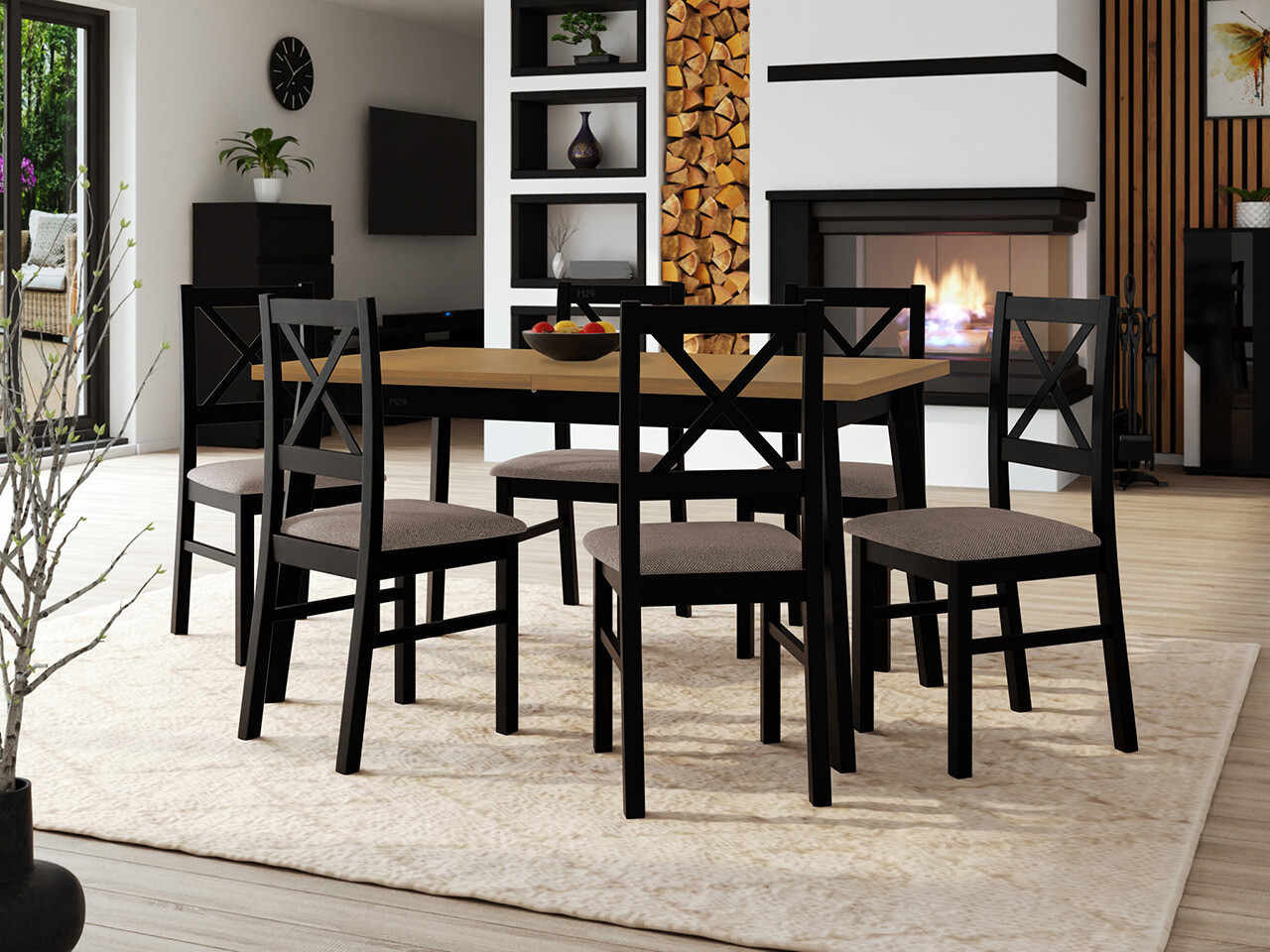 Set de mese Victorville 317 (Negru)