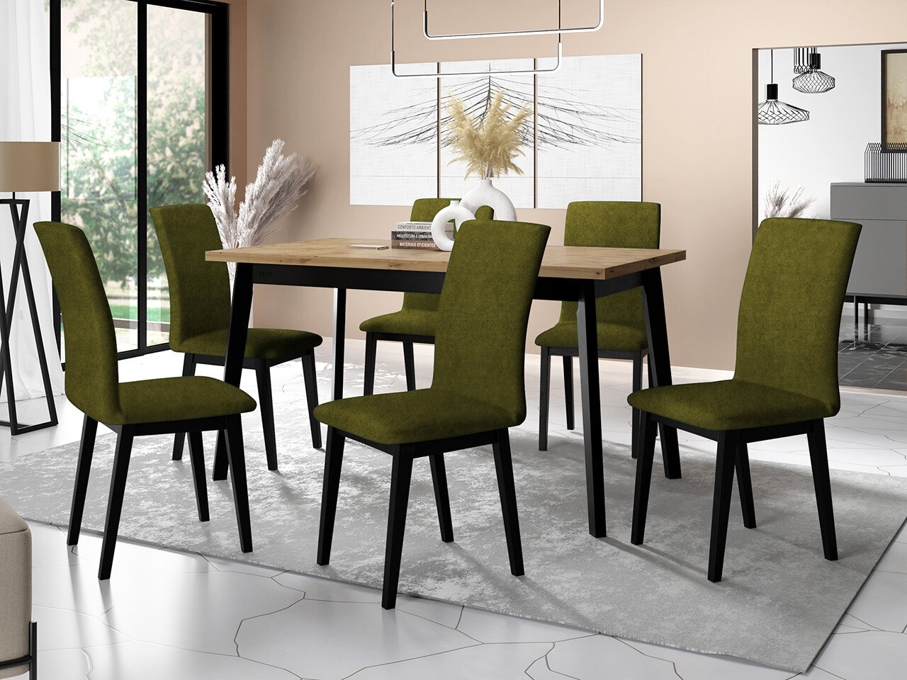 Set de mese Victorville 321 (Negru)