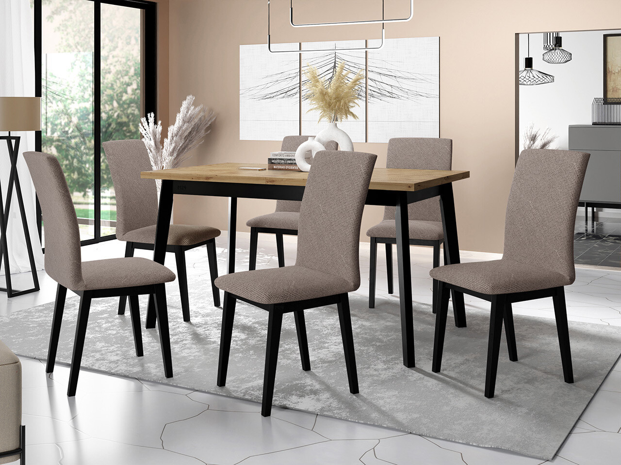 Set de mese Victorville 321 (Negru)