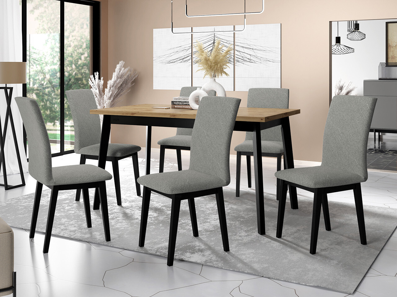 Set de mese Victorville 321 (Negru)