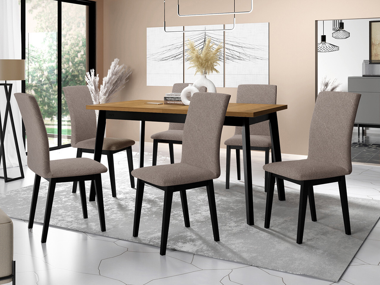 Set de mese Victorville 322 (Negru)