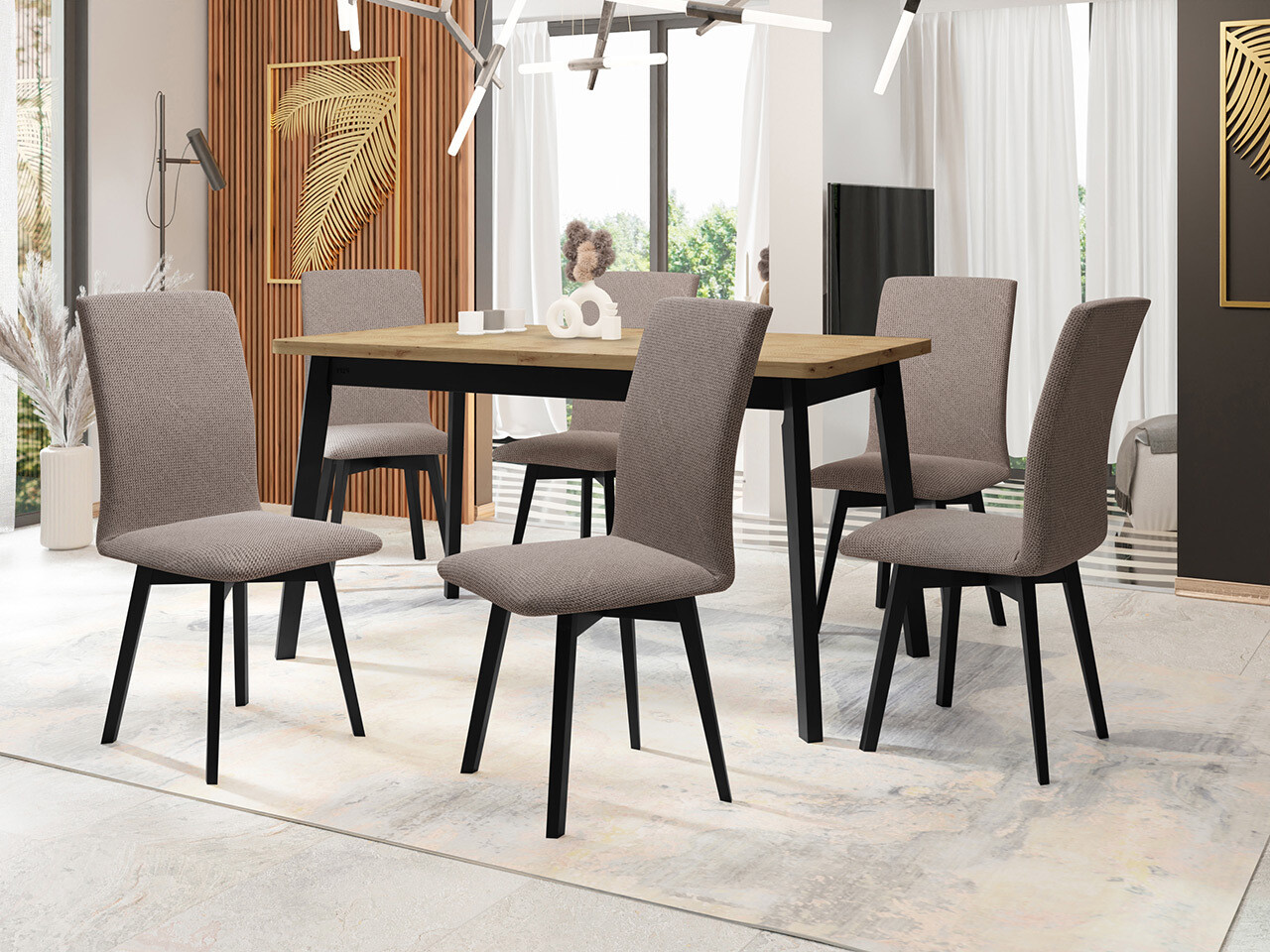 Set de mese Victorville 326 (Negru)
