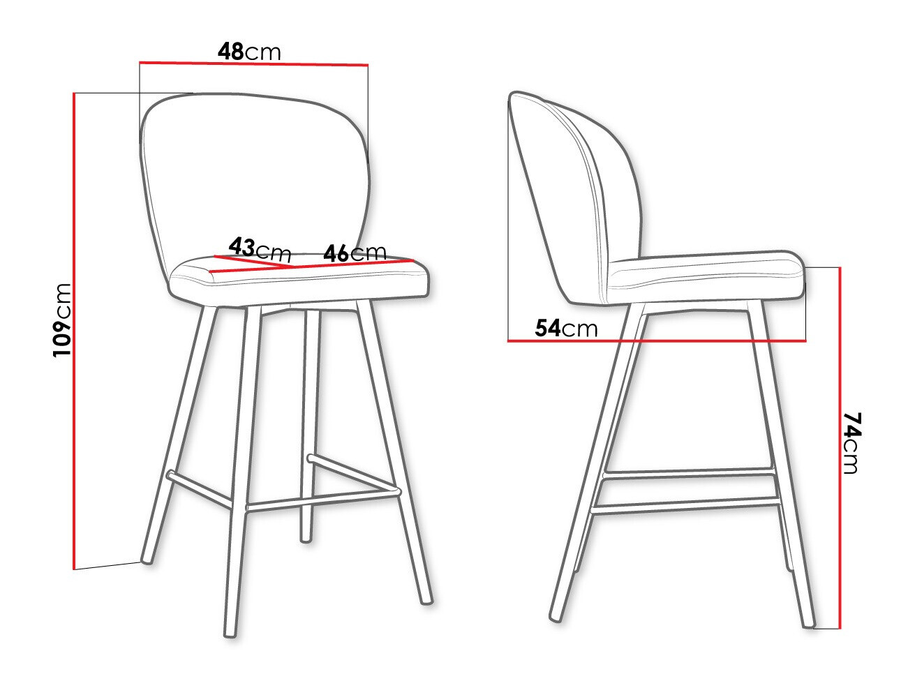 Scaun bar Jackson 101 (Magic Velvet 2250)