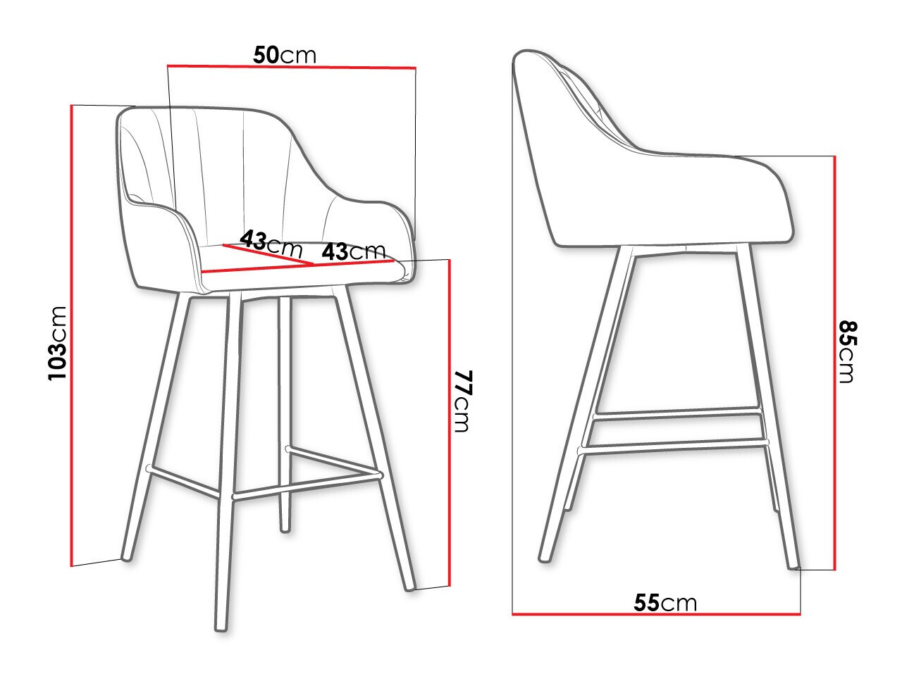 Scaun bar Jackson 102 (Magic Velvet 2219)