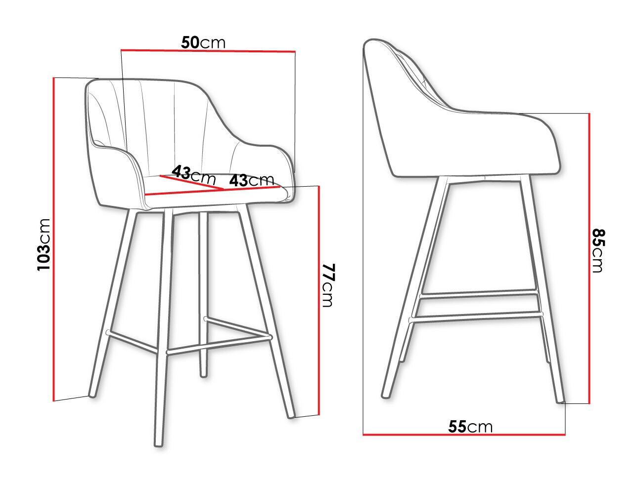 Scaun bar Jackson 102 (Magic Velvet 2258)