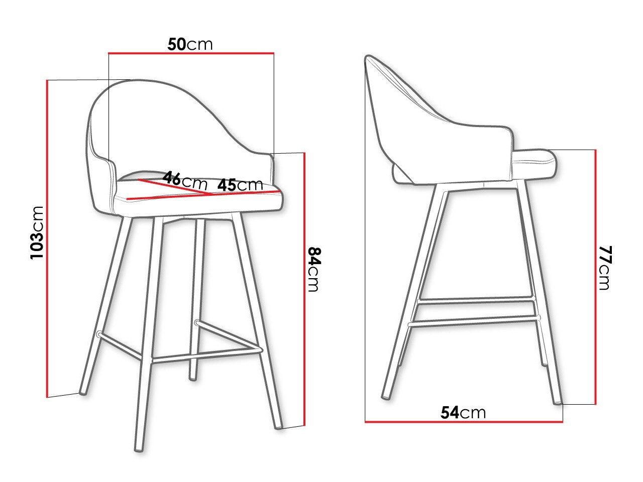 Scaun bar Jackson 103 (Magic Velvet 2209)