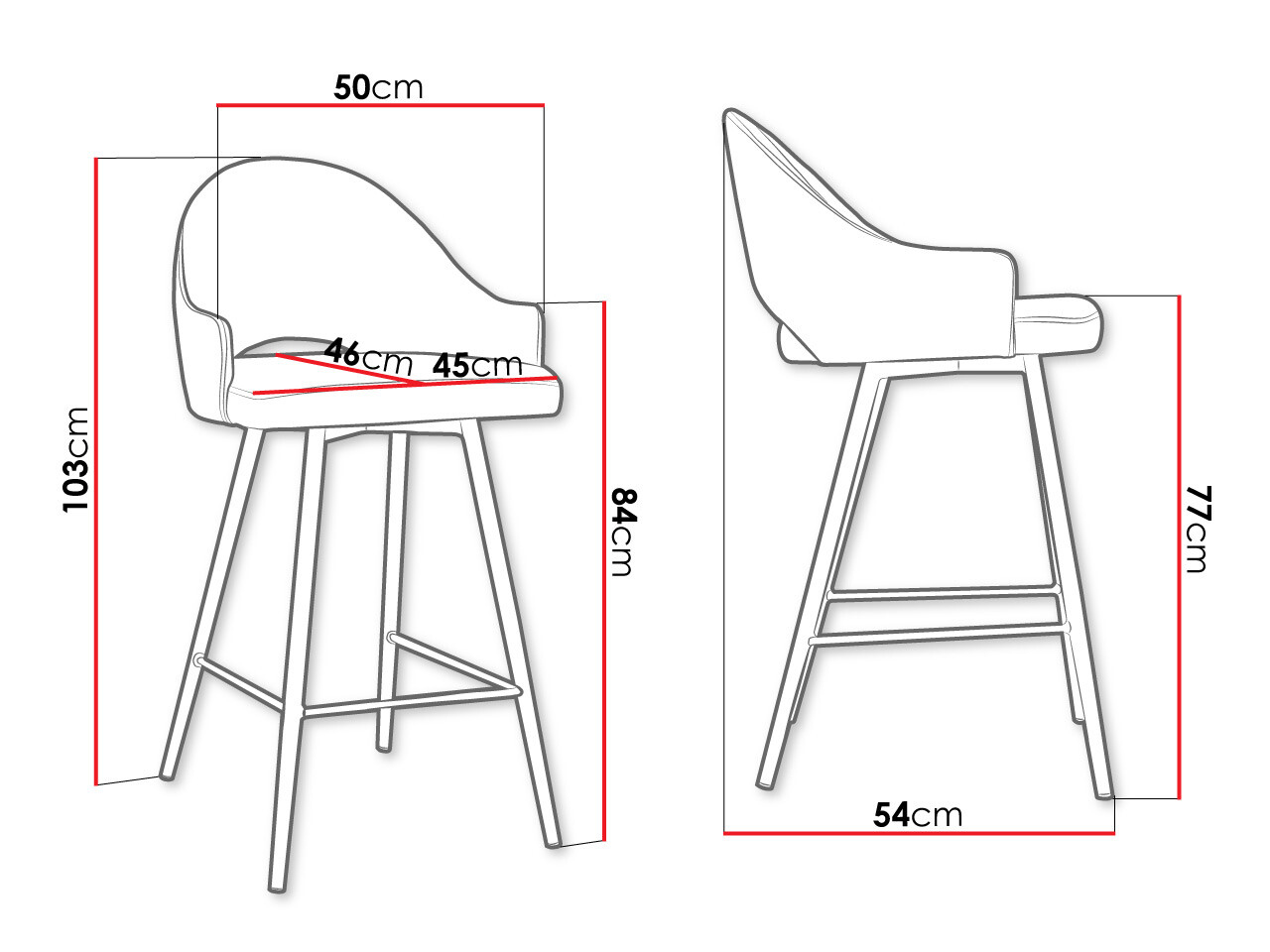 Scaun bar Jackson 103 (Magic Velvet 2240)