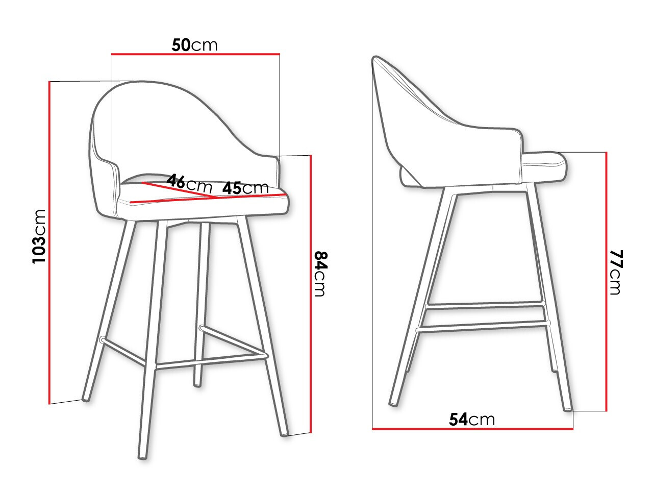Scaun bar Jackson 103 (Magic Velvet 2250)