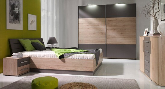 Dulap Murrieta 150 (Stejar San Remo + Gri)