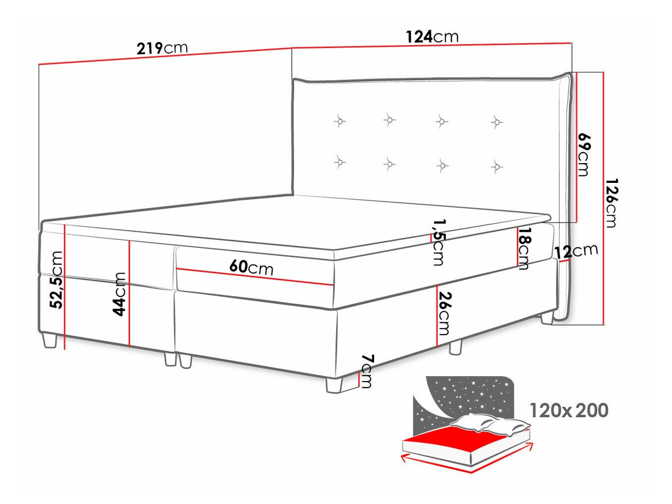 Pat boxspring Titulus (Zetta 304)