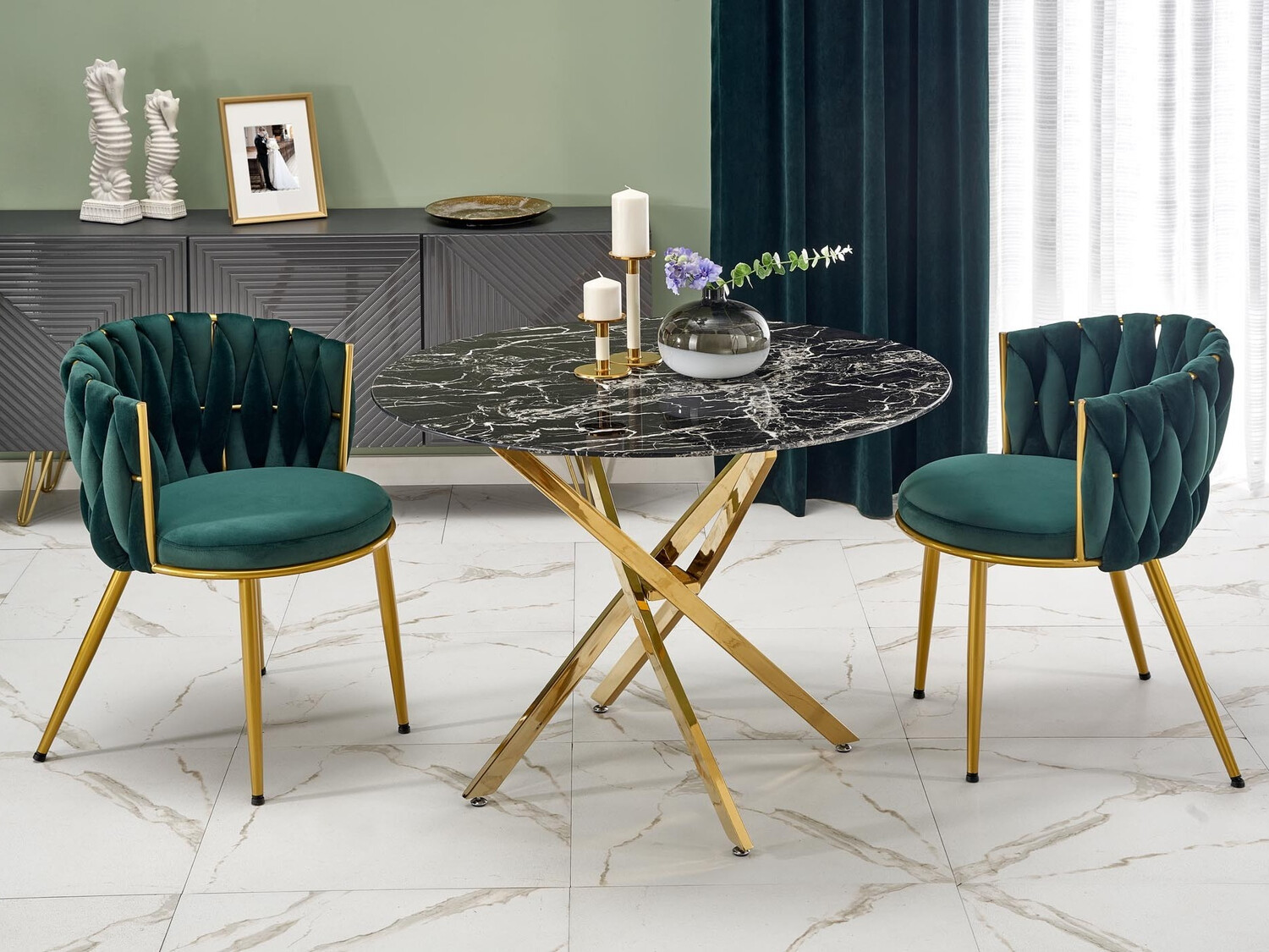 Scaun Houston 1506 (Verde + Auriu)