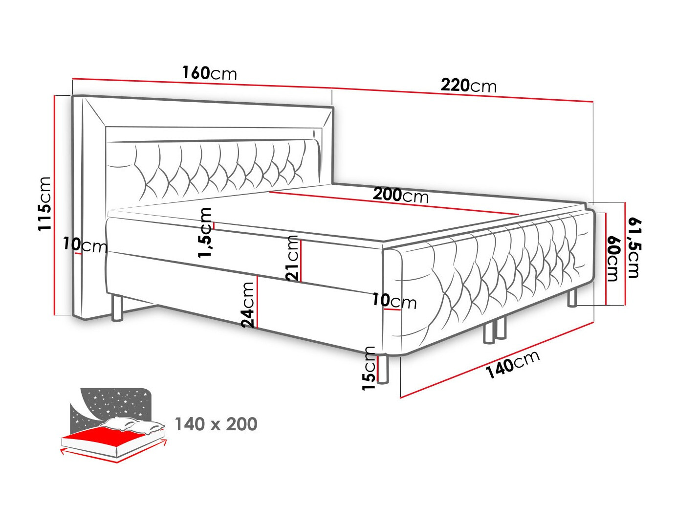 Pat boxspring Aura II