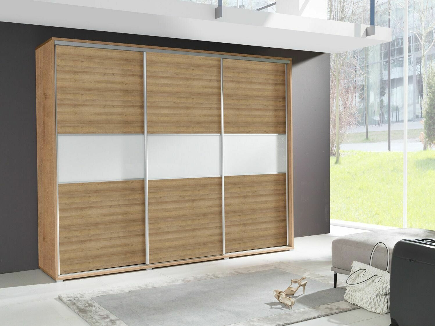 Dulap Murrieta 132 (Riviera stejar + Alb)