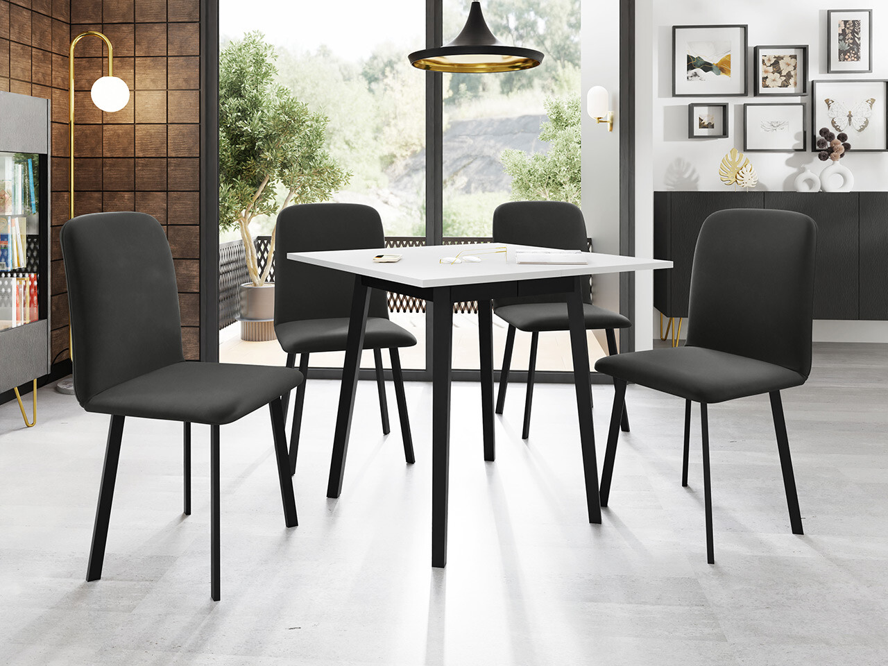Set de mese Edmond 116 (Alb + Negru)