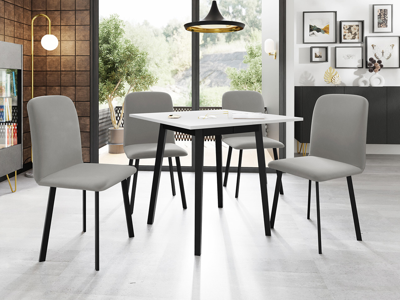 Set de mese Edmond 116 (Alb + Negru)
