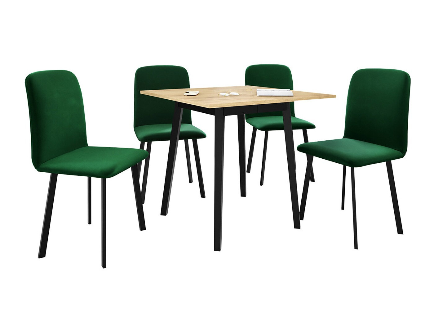 Set de mese Edmond 116 (Stejar Craft auriu + Negru)