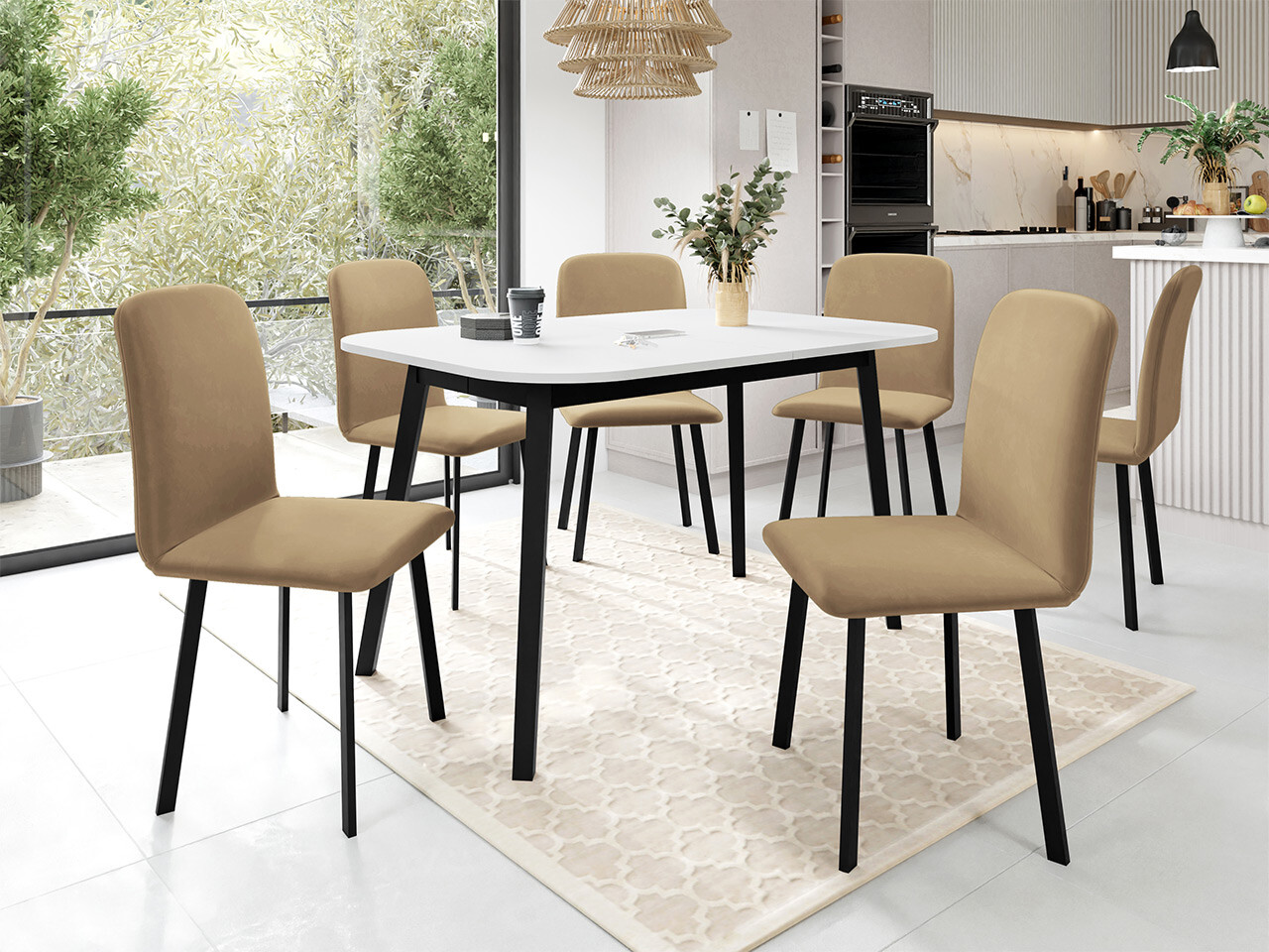 Set de mese Edmond 117 (Alb + Negru)