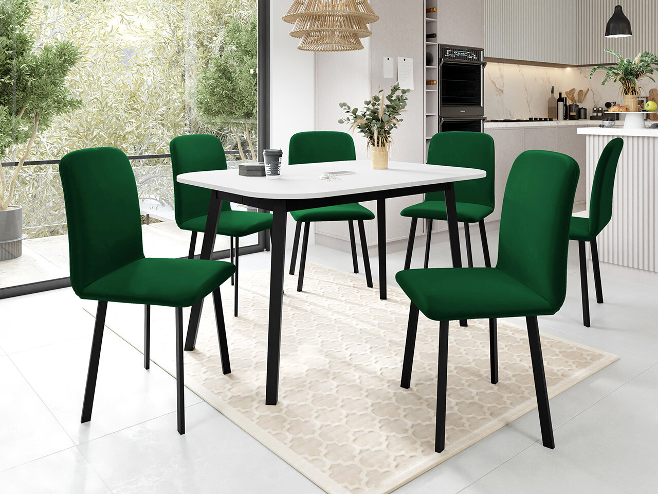 Set de mese Edmond 117 (Alb + Negru)