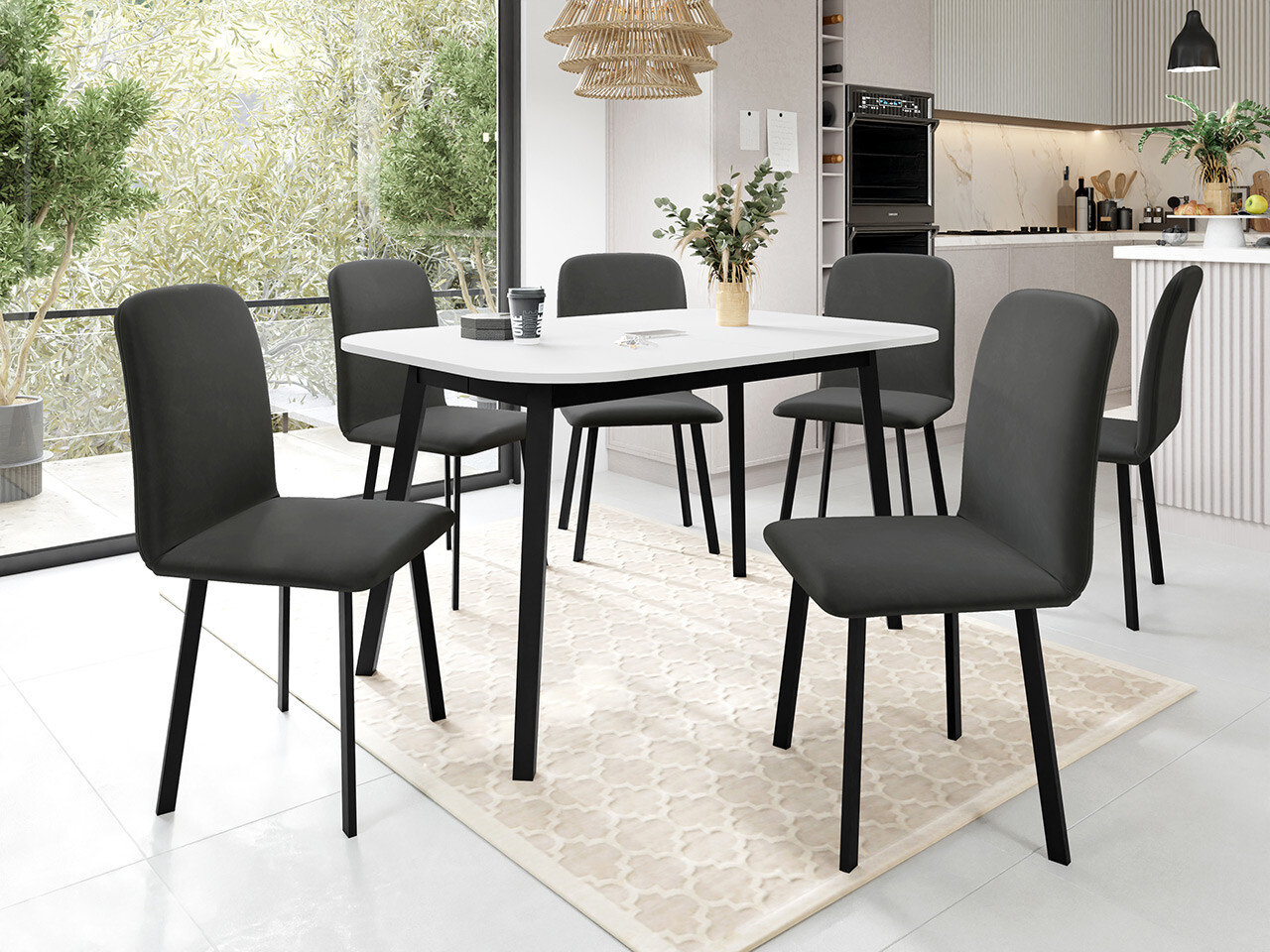 Set de mese Edmond 117 (Alb + Negru)