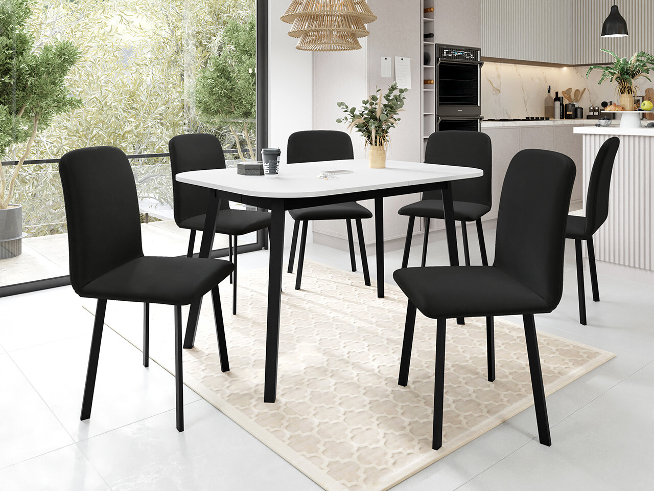 Set de mese Edmond 117 (Alb + Negru)