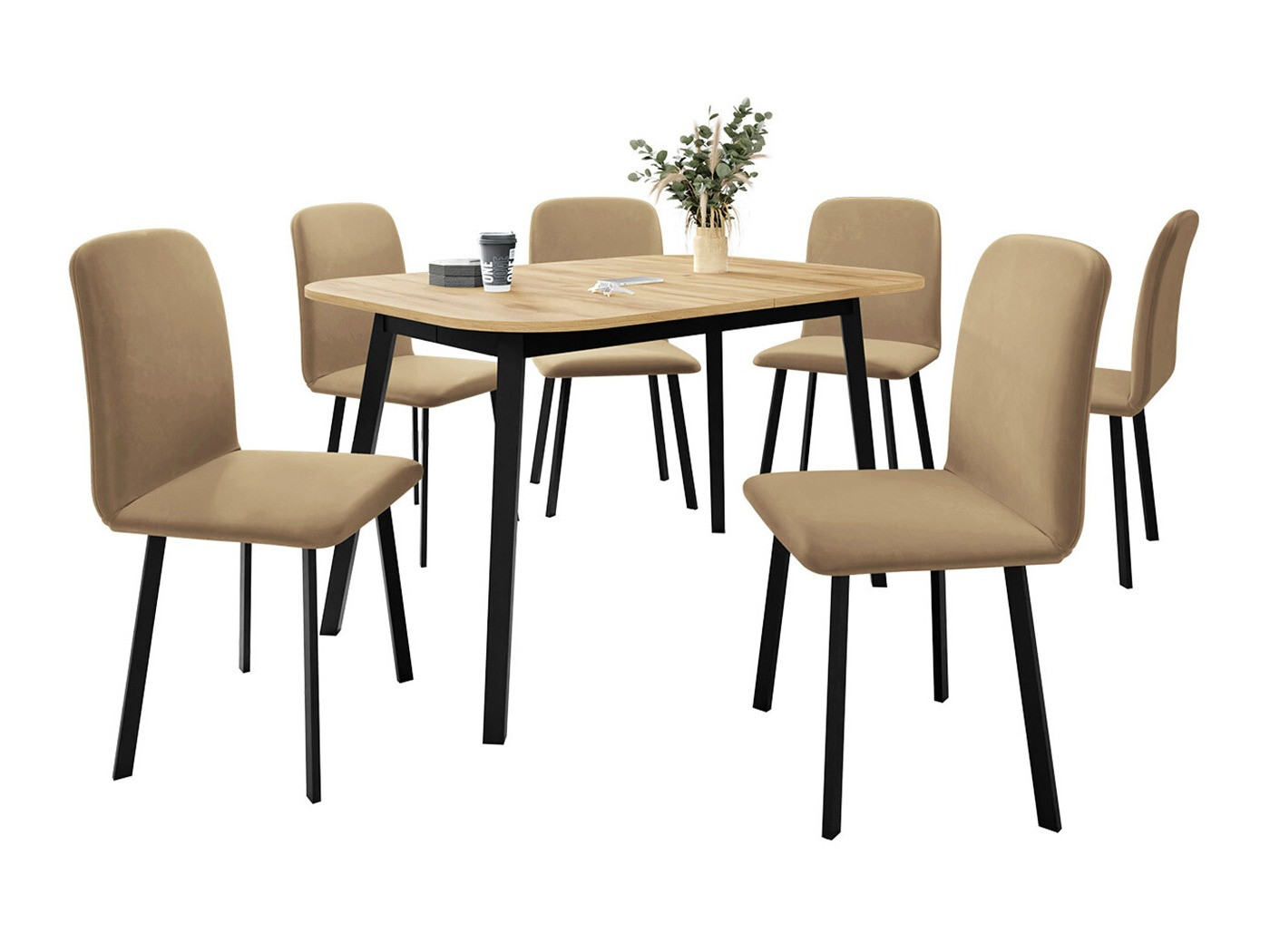 Set de mese Edmond 117 (Stejar Craft auriu + Negru)