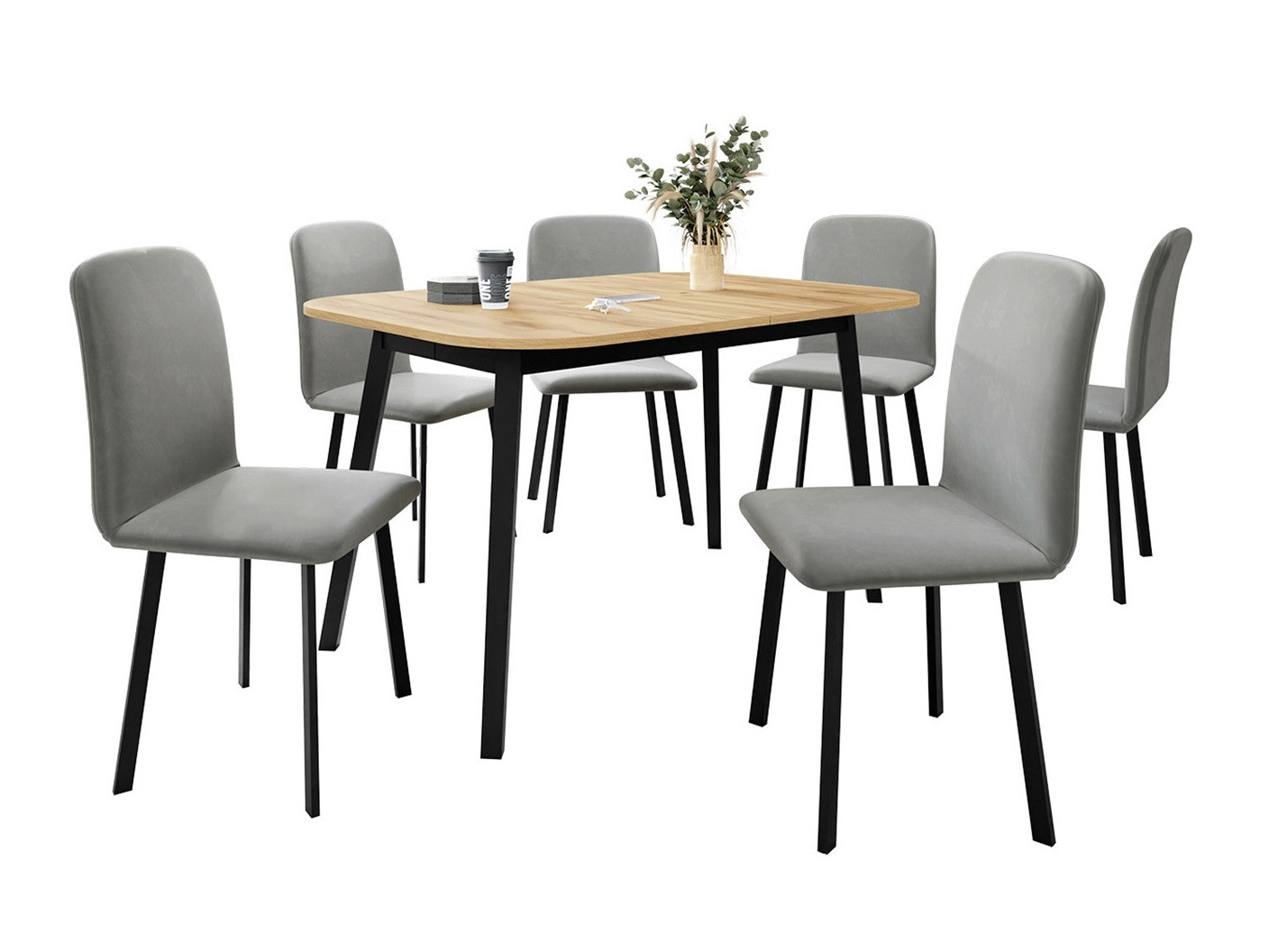 Set de mese Edmond 117 (Stejar Craft auriu + Negru)