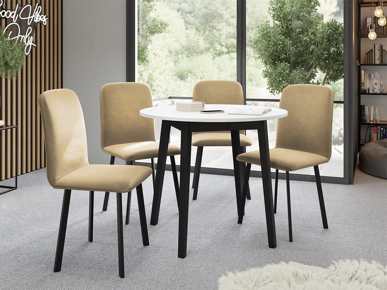 Set de mese Edmond 119 (Alb + Negru)