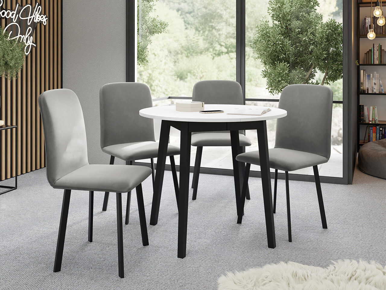 Set de mese Edmond 119 (Alb + Negru)