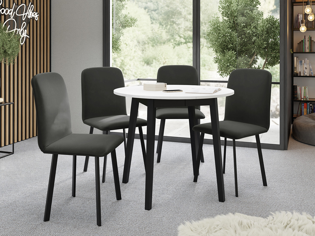 Set de mese Edmond 119 (Alb + Negru)