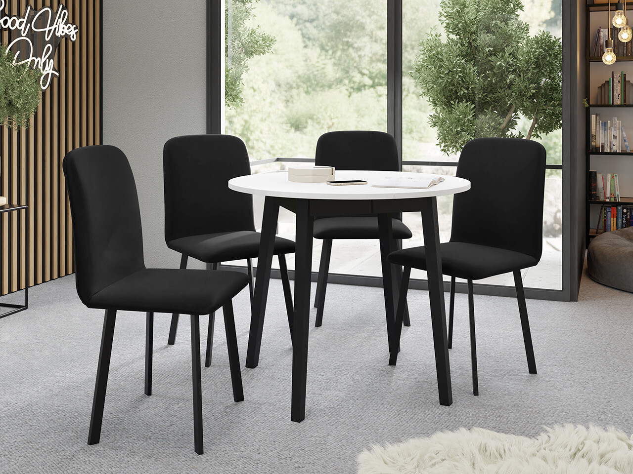 Set de mese Edmond 119 (Alb + Negru)