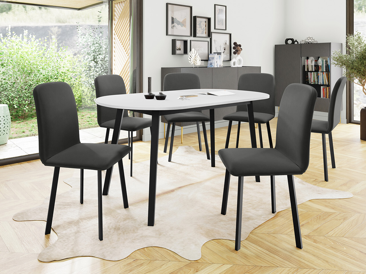 Set de mese Edmond 121 (Alb + Negru)