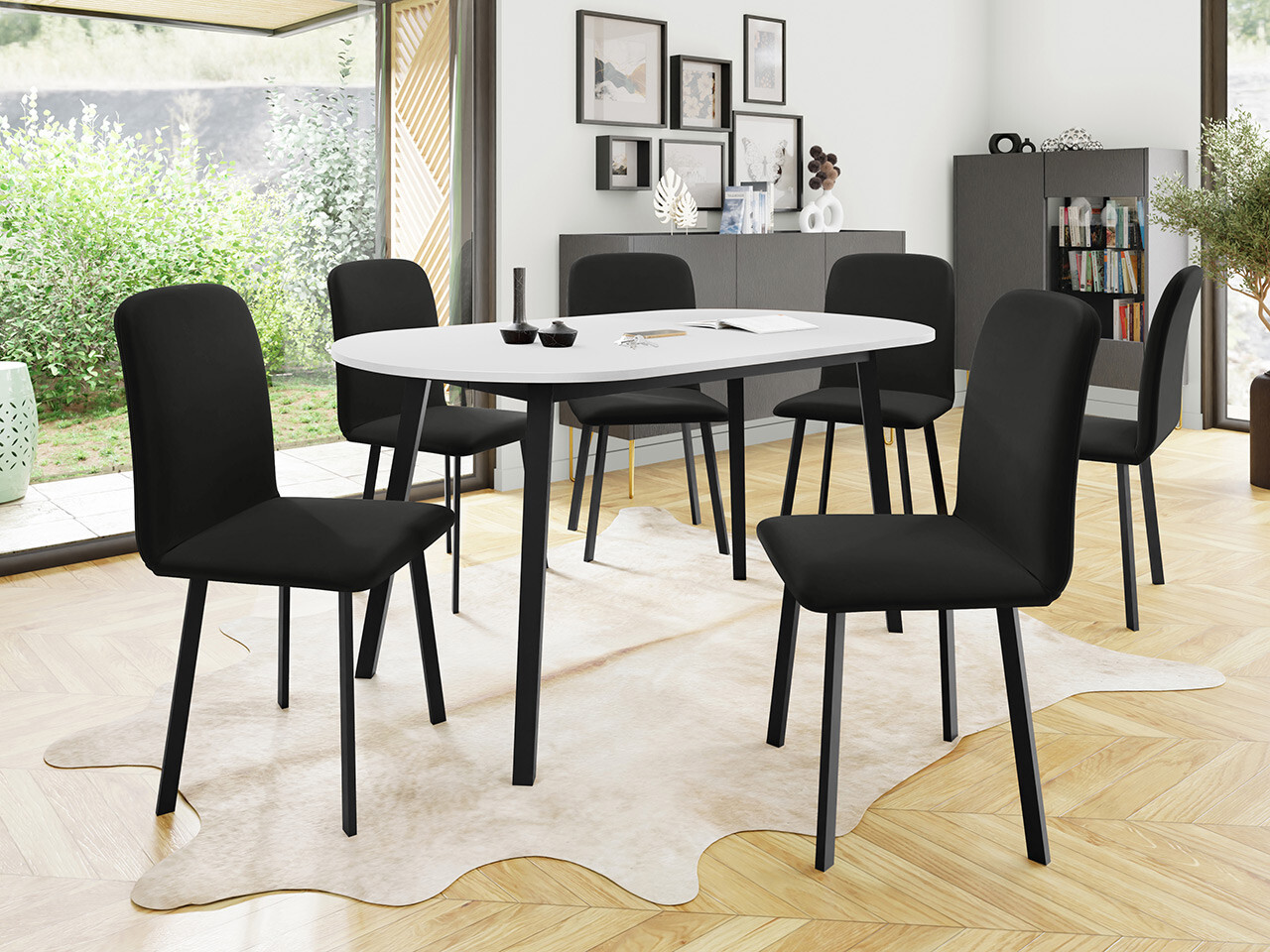 Set de mese Edmond 121 (Alb + Negru)