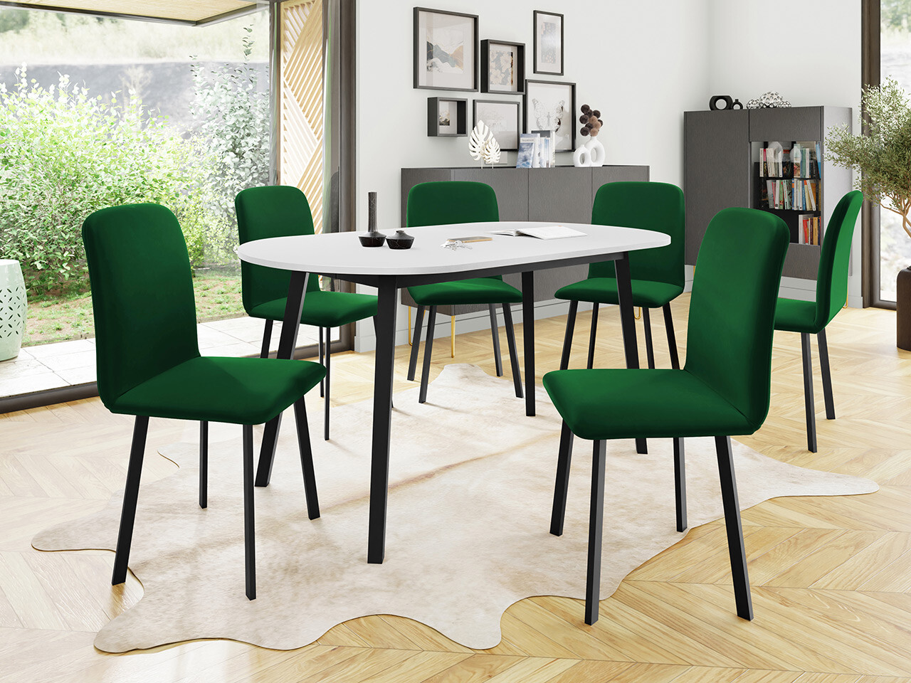 Set de mese Edmond 121 (Alb + Negru)