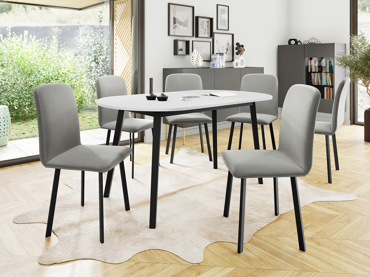 Set de mese Edmond 121 (Alb + Negru)