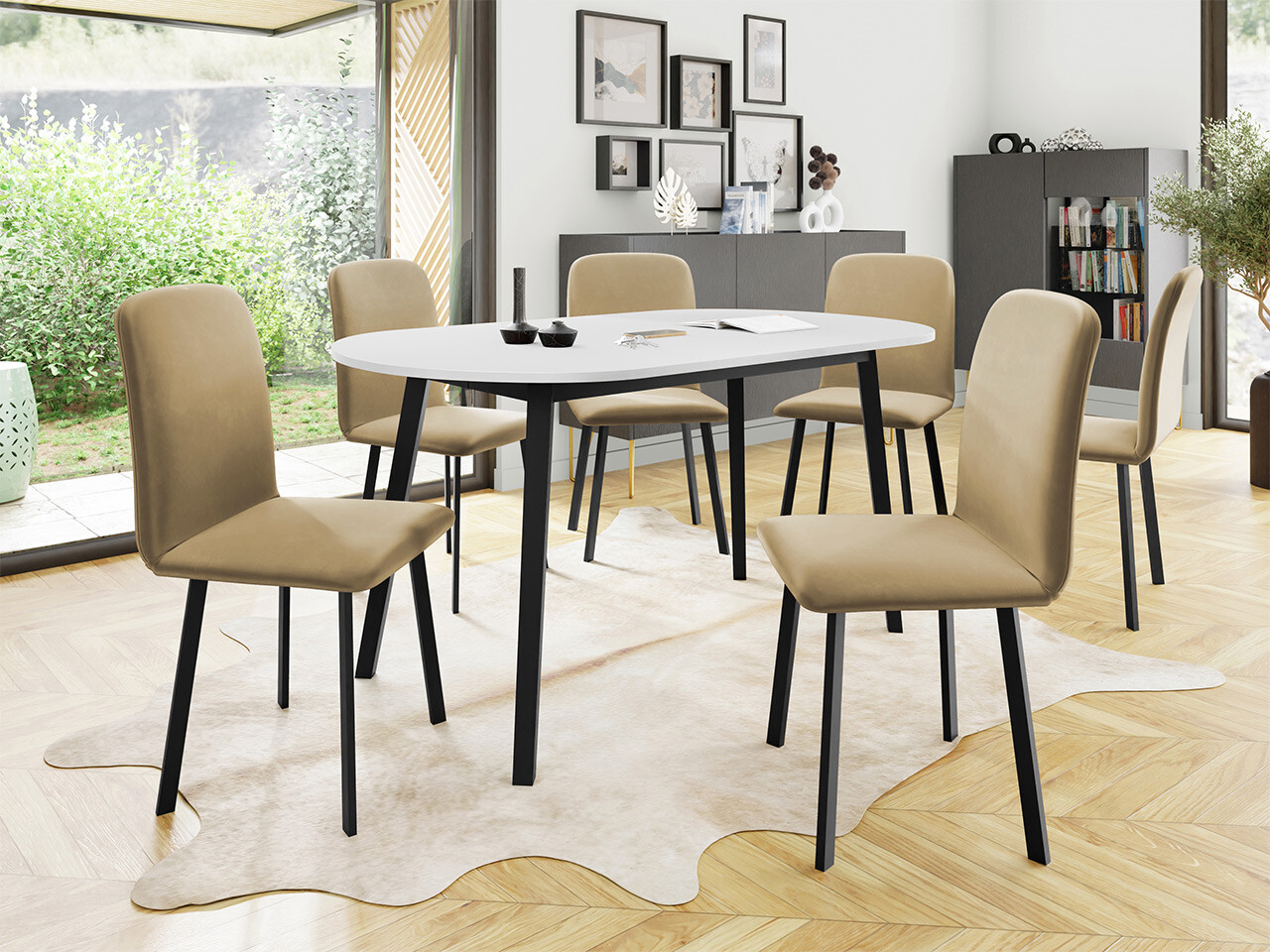 Set de mese Edmond 121 (Alb + Negru)